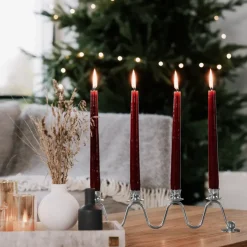 Hilke Collection Lignano Sabbiadoro Advent candlestick, Nickel-plated brass Silver-coloured Online