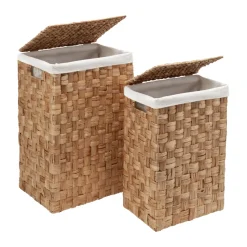 Dixie Lily rectangular laundry basket, 2 pieces, Natural Beige Discount