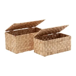 Dixie Lily storage box with lid panama 2 pieces, Natural Beige Hot