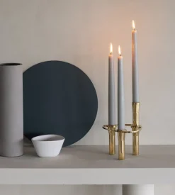 LIND DNA Lind Curve combinable candle sticks 24K gold plated, Single Gold-coloured New