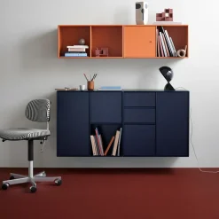 Montana Line shelf module wall hung 1 door, Nordic 09 Grey Best