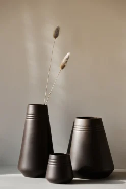 NJRD Lines vase 18 cm, Brown Discount