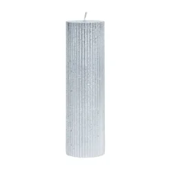 Lene Bjerre Lissa candle Ø6x20 cm, Silver Silver-coloured Clearance