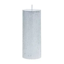 Lene Bjerre Lissa candle Ø6x15 cm, Silver Silver-coloured Best