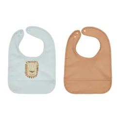 OYOY Lobo Lion bib 2 parts, Caramel-ice Blue BlueBeige Best