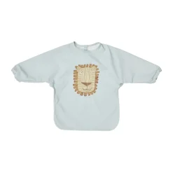 OYOY Lobo Lion bib with sleeves, Ice Blue Outlet