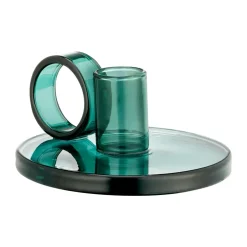 Muurla Loop candle holder Ø11 cm, Teal Green Sale