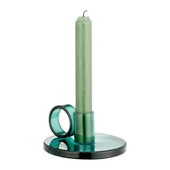 Muurla Loop candle holder Ø11 cm, Teal Green Sale