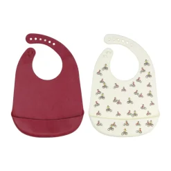 Rätt Start Lotta på Bråkmakargatan bib 2-pack, Red-white Multi Best