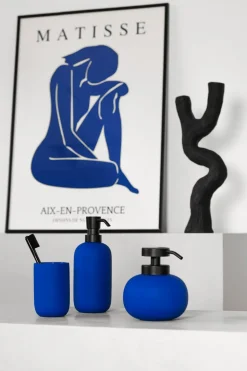 Mette Ditmer Lotus soap dispenser high, Cobalt Blue Hot