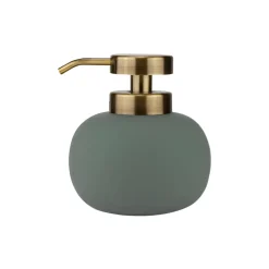 Mette Ditmer Lotus soap dispenser low, Frost green GreenGold-coloured Online