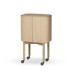 Northern Loud bar cabinet on wheels, Light oiled oak BeigeBrown Outlet