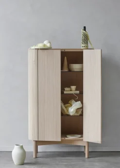 Northern Loud tall cabinet 143 cm, Light oiled oak BeigeBrown Clearance
