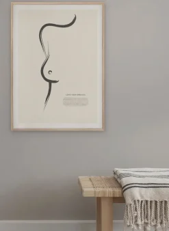 Kunskapstavlan® Love your breasts poster, 50x70 cm White Best