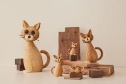 Spring Copenhagen Lucky cat decoration 42 cm, Oak-maple Beige Best