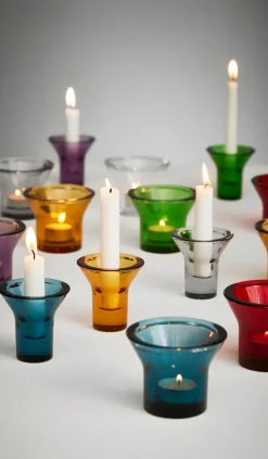 Born In Sweden Lumi candlestick 8 cm, Petrol Blue Discount