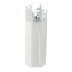 Scandi Essentials Luminous Spider web block candle, Ø6x15 cm White Discount