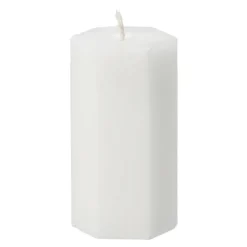 Scandi Essentials Luminous Spider web block candle, Ø6x10 cm White Hot