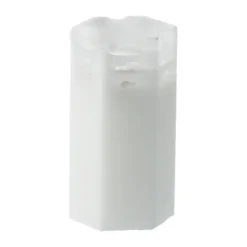 Scandi Essentials Luminous Spider web block candle, Ø6x10 cm White Hot