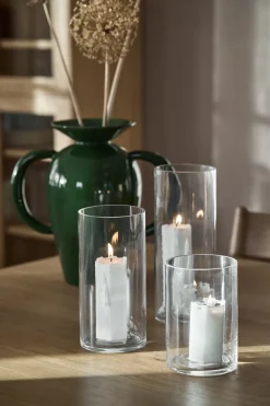 Scandi Essentials Luminous Spider web block candle, Ø6x10 cm White Hot