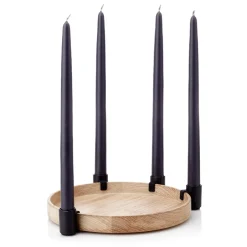 Applicata Luna candleholder, oak-black BrownBlack New