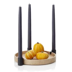 Applicata Luna candleholder, oak-black BrownBlack New