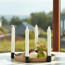 Applicata Luna candleholder, oak-black BrownBlack New
