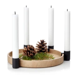 Applicata Luna candleholder, oak-black BrownBlack New