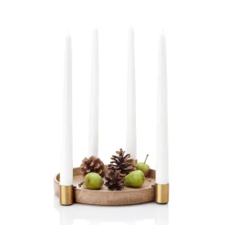 Applicata Luna candleholder, oak-brass Brown New