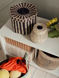 Broste Copenhagen Lykke basket 3 pieces, Natural-green GreenBeige Discount