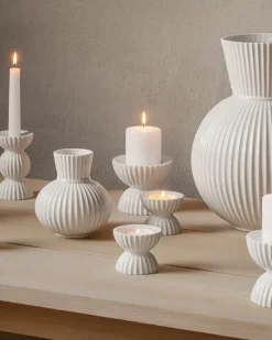 Lyngby Porcelæn Lyngby Tura tealight holder Ø8 cm, White Outlet
