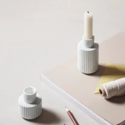 Lyngby Porcelæn Lyngby vase candle holder , 7 cm White New