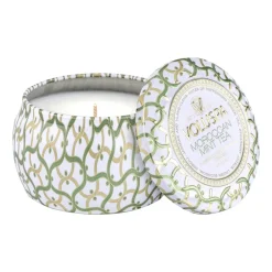 Voluspa Maison Blanc Mini Tin scented 25 hours, Moroccan Mint Tea GreenWhite Clearance