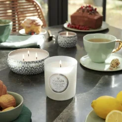 Voluspa Maison Blanc Mini Tin scented 25 hours, Moroccan Mint Tea GreenWhite Clearance