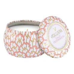Voluspa Maison Blanc Mini Tin scented 25 hours, Saijo Persimmon Gold-colouredPinkWhite Outlet