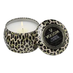 Voluspa Maison Noir Mini Tin scented 25 hours, Ambre Lumiere BeigeGold-colouredBlack Online