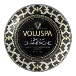 Voluspa Maison Noir Mini Tin scented 25 hours, Crisp Champagne Gold-colouredSilver-colouredBlack Outlet