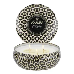 Voluspa Maison Noir 3-wick Tin scented 40 hours, Ambre Lumiere BeigeGold-colouredBlack Discount