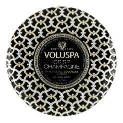 Voluspa Maison Noir 3-wick Tin scented 40 hours, Crisp Champagne Gold-colouredBlack Discount