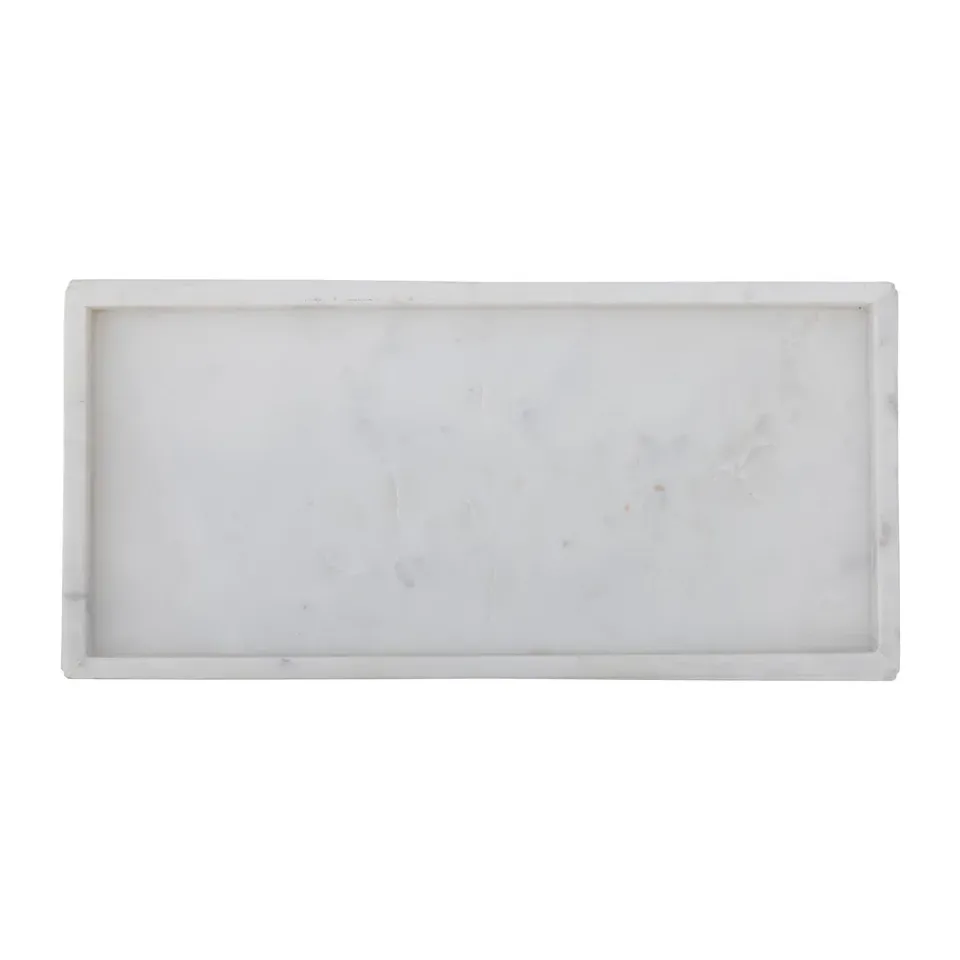 Bloomingville Majsa decorative tray 18x38 cm, marble White Clearance