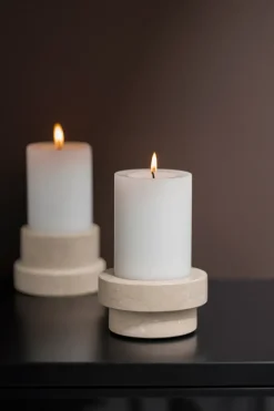Mette Ditmer Marble candle holder for block candle 5 cm, Sand Beige Outlet