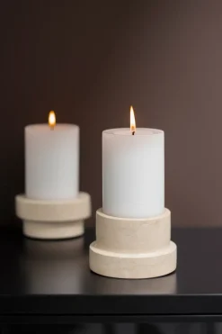 Mette Ditmer Marble candle holder for block candle 6.5 cm, Sand Beige Best
