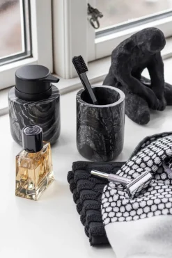 Mette Ditmer Marble toothbrush holder 10 cm, Black-Grey BlackGrey