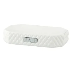 Lene Bjerre Marion soap holder 13.5x9 cm, White-silver Silver-colouredWhite New