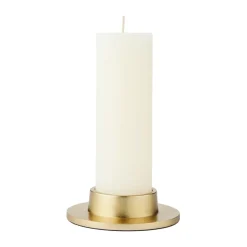 Broste Copenhagen Maro candle holder for pillar candles, Brass finish, 4 cm Gold-coloured Discount