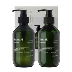Meraki gift set hand soap with hand lotion, Cotton Haze Green Outlet