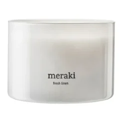 Meraki scented candle, 60 hours, Fresh linen White