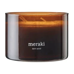 Meraki scented candle, 60 hours, Dark wood Brown Outlet
