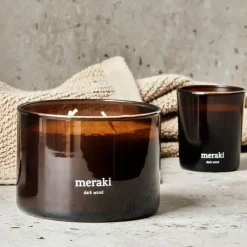 Meraki scented candle, 60 hours, Dark wood Brown Outlet