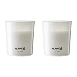 Meraki scented candles 12 hours 2-pack, Fresh Linen White Outlet